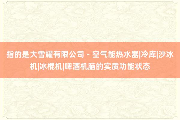 指的是大雪耀有限公司 - 空气能热水器|冷库|沙冰机|冰棍机|啤酒机脑的实质功能状态